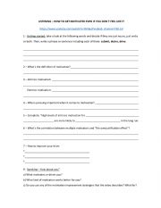 English Worksheet: How to Get Motivated