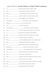 English Worksheet: Gap-Fill Exercise: Present Perfect vs. Present Perfect Continuous