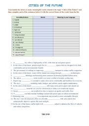 English Worksheet: CITIES OF THE FUTURE