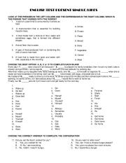 English Worksheet: PRESENT SIMPLE/QUANTIFIERS AND LIKES TEST