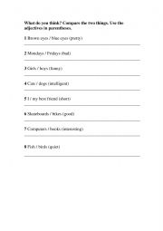 English Worksheet: Comparative