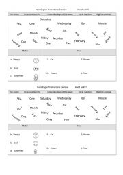 English Worksheet: Basic English Instructions Exercise