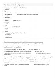 English Worksheet: Reported speech