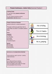 English Worksheet: Present Continuous + Compound Conjunctions activity