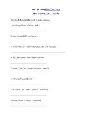 English Worksheet: RE-ARRANGE SENTENCES 