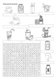 English Worksheet: Drinks.