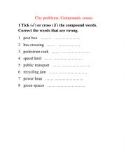 English Worksheet: Compound Nouns