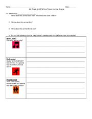 English Worksheet: Animal Smarts Research Project