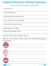 English Worksheet: punctuation