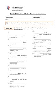 English Worksheet: Present Perfect