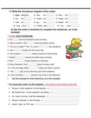 English Worksheet: Present simple grammar drills