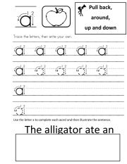 English Worksheet: Lowercase A