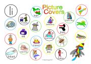 English Worksheet: Ii Picture Covers: An exercise in phonics with answer key and cumulative notes.