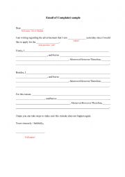English Worksheet: Letter of Complaint guide