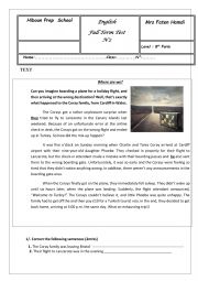 English Worksheet: 8th end 2