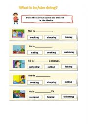 English Worksheet: Present continuous