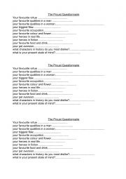 PROUST QUESTIONAIRE