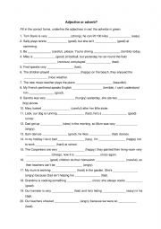 English Worksheet: adjective or adverb 