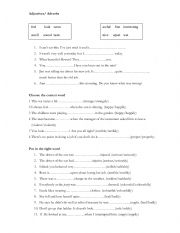 English Worksheet: Adjectives / Adverbs