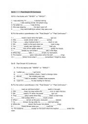 English Worksheet: Past simple and continuous 