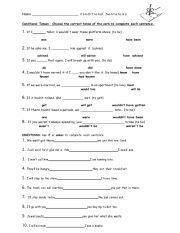 English Worksheet: Conditional sentences