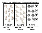 English Worksheet: Pets and numbers 