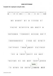 English Worksheet: IDIOM CRYPTOGRAM