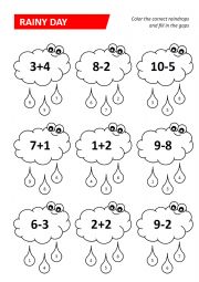 English Worksheet: Number cloud 1 -10