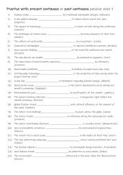 English Worksheet: A2+-B1 Practise with passive voice: present continuous or past continuous 1