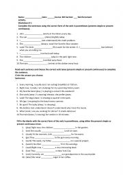 English Worksheet: Present Simple vs Continuous