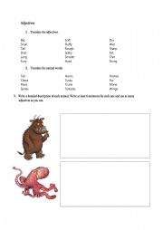 English Worksheet: Adjectives for animals