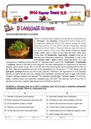 English Worksheet: Mid-term Test 2. Level 8 about entertainment 