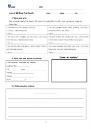 English Worksheet: Write about an animal