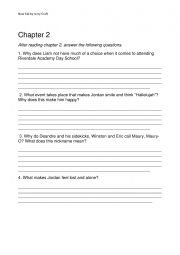 English Worksheet: New kid by jerry craft - chapter 2 questions