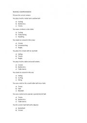 English Worksheet: Guessings of sports