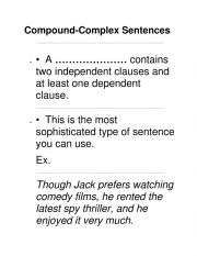 English Worksheet: Complex Sentence