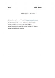 English Worksheet: Project: Film Review