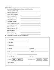 English Worksheet: ID card