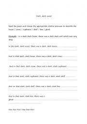 English Worksheet: halloween poem