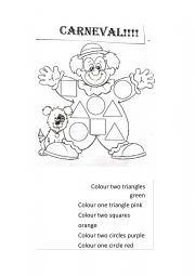 English Worksheet: Carnival shapes