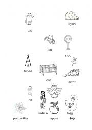 English Worksheet: a o i c h p s t phonics picture vocabulary / reader