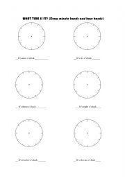 English Worksheet: Hours