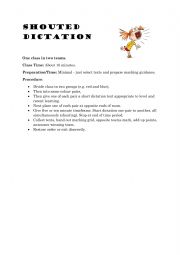 English Worksheet: Shouted dictation - game