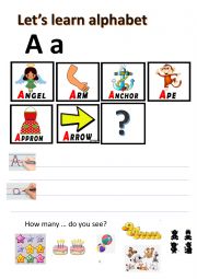 English Worksheet: Alphabet A 