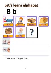 English Worksheet: How to write alphabet B