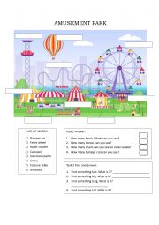 English Worksheet: Amusement Park