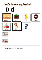 English Worksheet: Let�s learn alphabet D