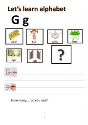 English Worksheet: Let�s learn alphabet H