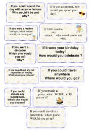 English Worksheet: Speaking cards