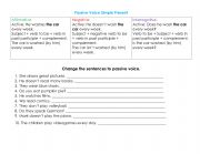 English Worksheet: Passive Voice Simple Present